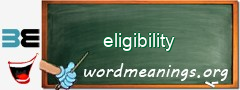 WordMeaning blackboard for eligibility